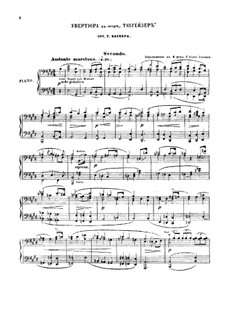 Fragments: Overture, for piano four hands – parts by Richard Wagner