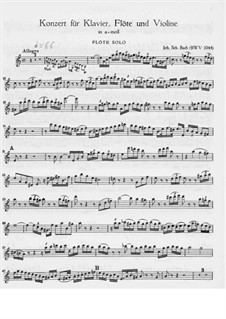 Triple Concerto for Flute, Violin and Harpsichord in A Minor, BWV 1044: parte flauta by Johann Sebastian Bach