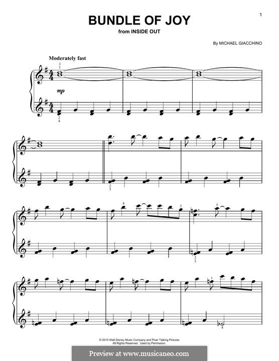 Inside Out Bundle Of Joy Piano Sheet Music Bundle Of Joy (from Inside Out) por M. Giacchino - Partituras on músicaNeo