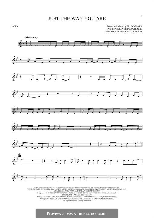 Instrumental version: For horn by Ari Levine, Khalil Walton, Khari Cain, Bruno Mars, Philip Lawrence