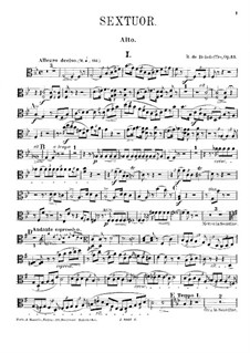 Sextet for Piano and Strings No.3, Op.43: parte viola by René de Boisdeffre