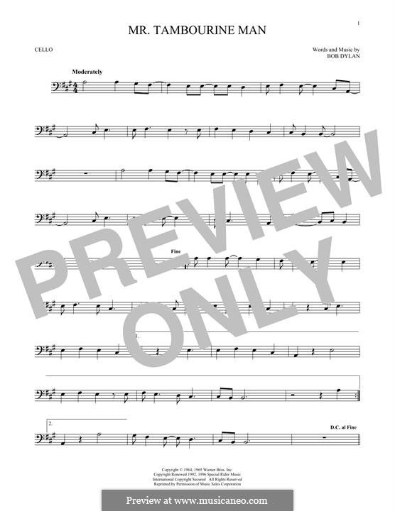 Mr. Tambourine Man: para violoncelo by Bob Dylan