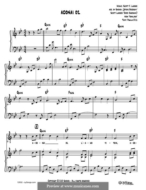 Adonai Oz: Para vocais e piano by Scott Leader