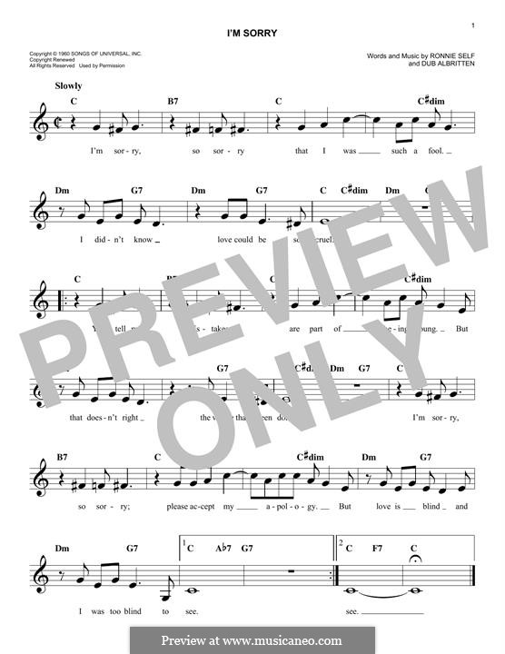 I'm Sorry (Brenda Lee): melodia by Dub Albritten, Ronnie Self