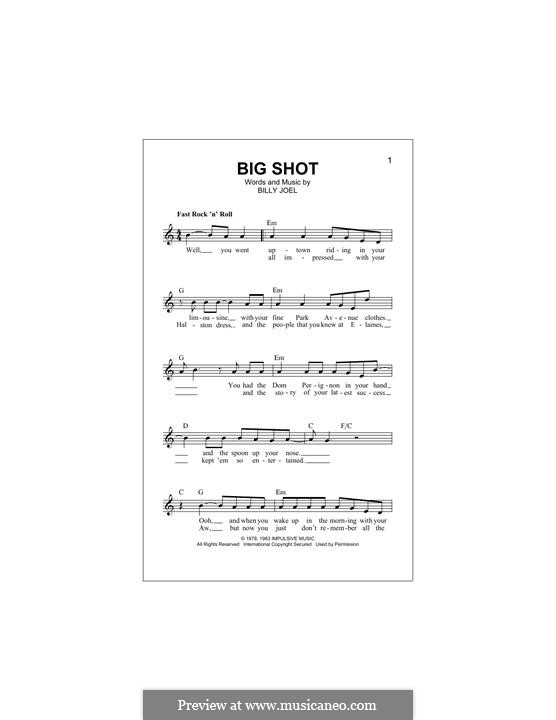 Big Shot: melodia by Billy Joel