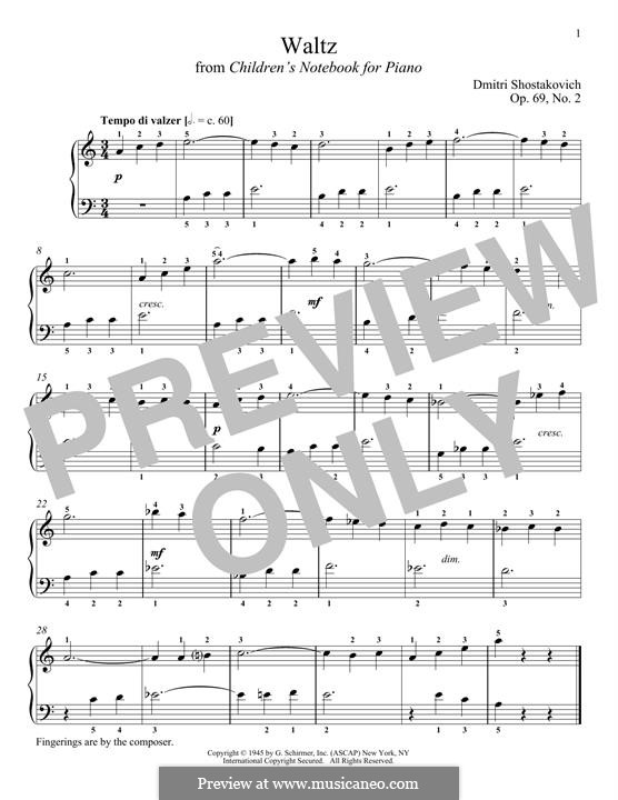 Children's Notebook, Op.69: Valsa No.2 by Dmitri Shostakovich