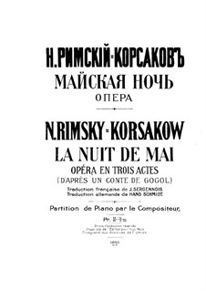 May Night: Partitura Piano-vocal by Nikolai Rimsky-Korsakov