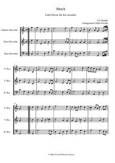 Little Pieces for trio recorder: marcha by Georg Friedrich Händel