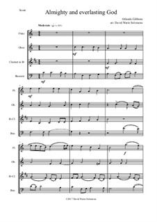 Almighty and everlasting God: Para quarteto de sopro by Orlando Gibbons