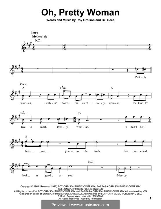 Oh, Pretty Woman: melodia by Bill Dees, Roy Orbison