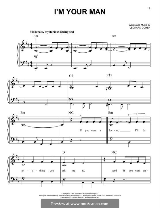I'm Your Man: Para Piano by Leonard Cohen