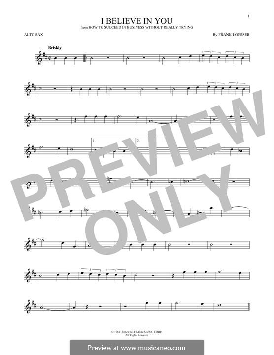 I Believe in You: para Saxofone Alto by Frank Loesser