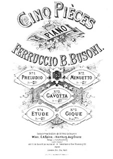 Cinq Pièces (Five Pieces), BV 71 Op.3: No.3 Gavotte by Ferruccio Busoni