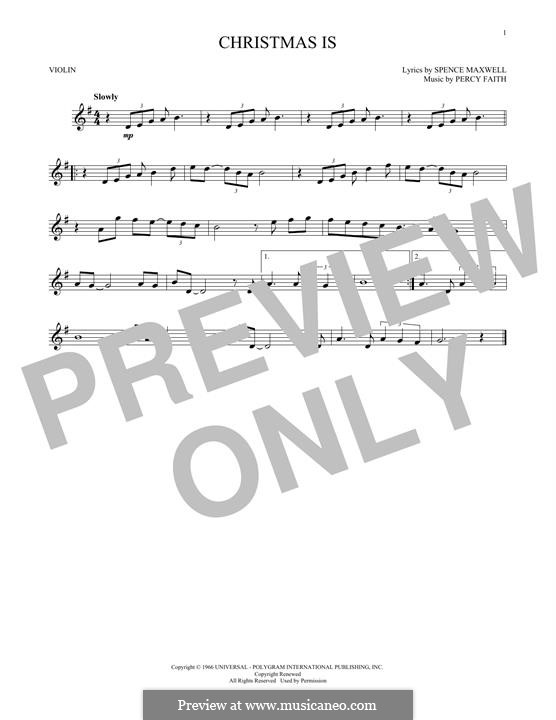 Christmas Is: para violino by Percy Faith