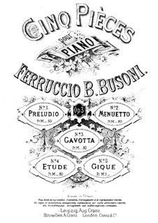 Cinq Pièces (Five Pieces), BV 71 Op.3: No.1 introdução by Ferruccio Busoni