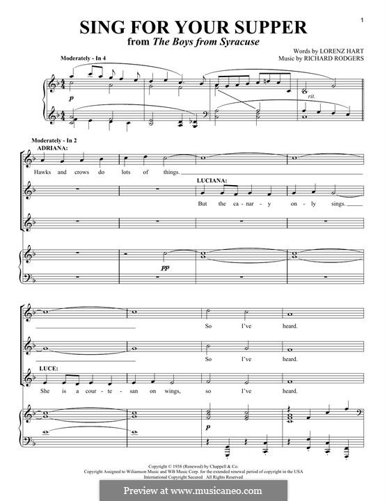 Sing for Your Supper: Para vocais e piano by Richard Rodgers