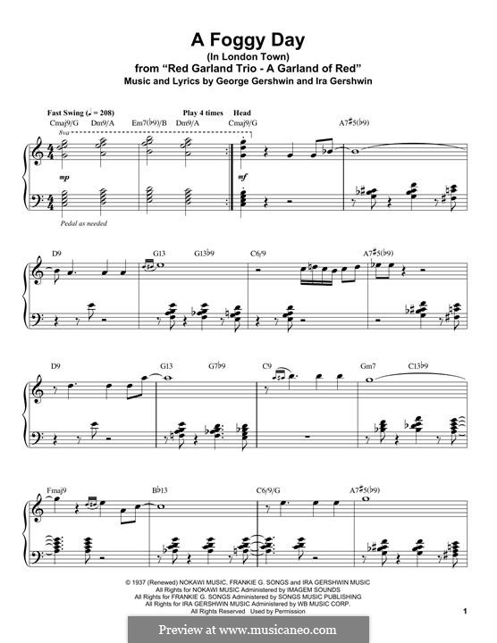 A Foggy Day (In London Town): Para Piano by George Gershwin
