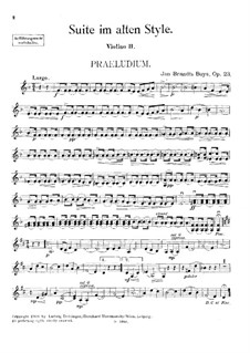 Suite in the Old Style for String Quartet, Op.23: violino parte II by Jan Brandts-Buys
