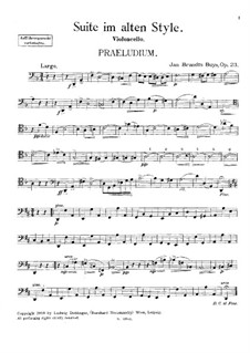 Suite in the Old Style for String Quartet, Op.23: parte violoncelo by Jan Brandts-Buys