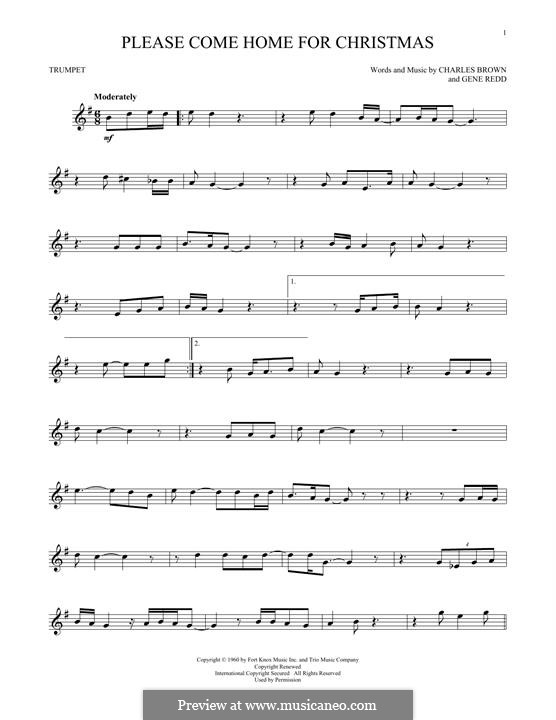 Please Come Home for Christmas (The Eagles): para trompeta by Charles Brown, Gene Redd