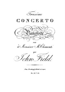 Concerto for Piano and Orchestra No.3 in E Flat Major, H.32: versão para piano by John Field