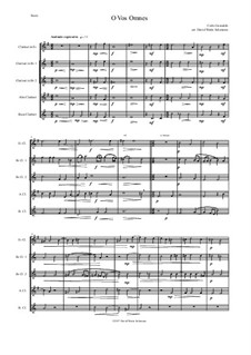 O Vos Omnes: For clarinet quintet (1 E flat, 2 B flats, 1 alto and 1 bass) by Carlo Gesualdo