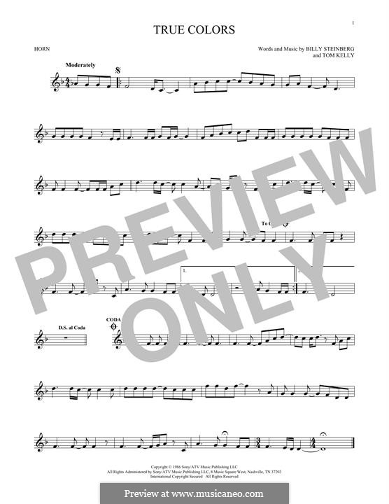 True Colors: For horn by Billy Steinberg, Tom Kelly