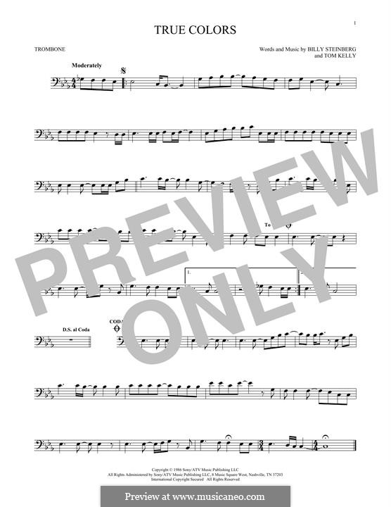 True Colors: para trombone by Billy Steinberg, Tom Kelly