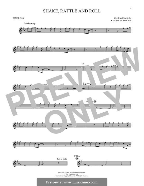 Shake, Rattle and Roll (Bill Haley & His Comets): para saxofone tenor by Charles Calhoun