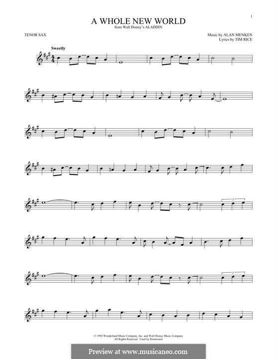 Instrument version: para saxofone tenor by Alan Menken