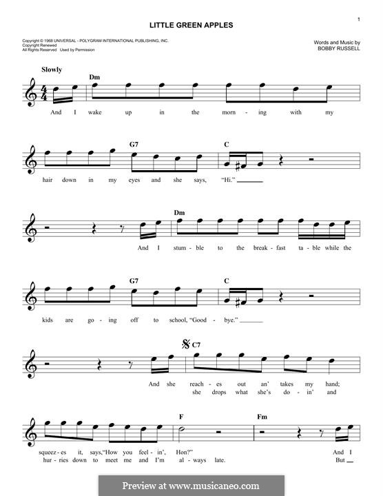 Little Green Apples: melodia by Bobby Russell