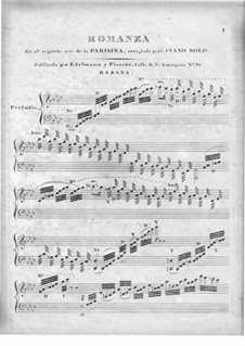 La Parisina. Romanza: arranjo para piano by Tomás Giribaldi
