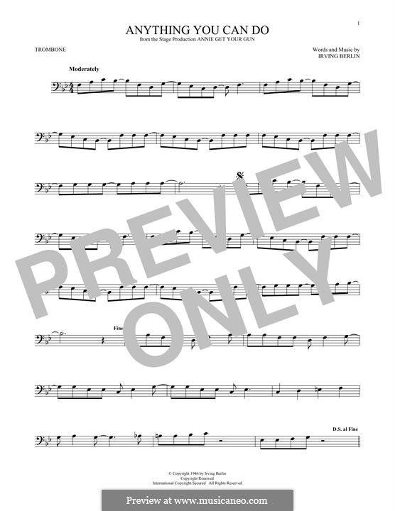 Anything You Can Do: para trombone by Irving Berlin