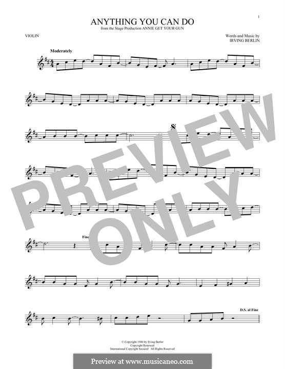 Anything You Can Do: para violino by Irving Berlin