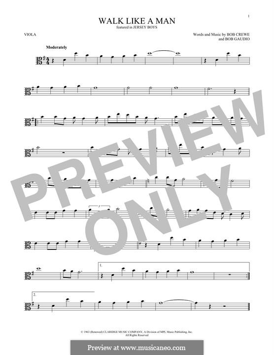 Walk Like a Man (The Four Seasons): para viola by Bob Crewe, Bob Gaudio