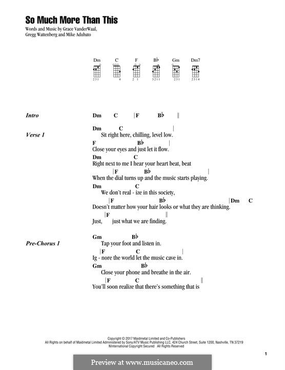So Much More Than This: Letras e Acordes by Gregg Wattenberg, Grace VanderWaal, Mike Adubato