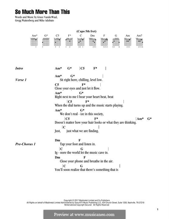 So Much More Than This: Letras e Acordes by Gregg Wattenberg, Grace VanderWaal, Mike Adubato