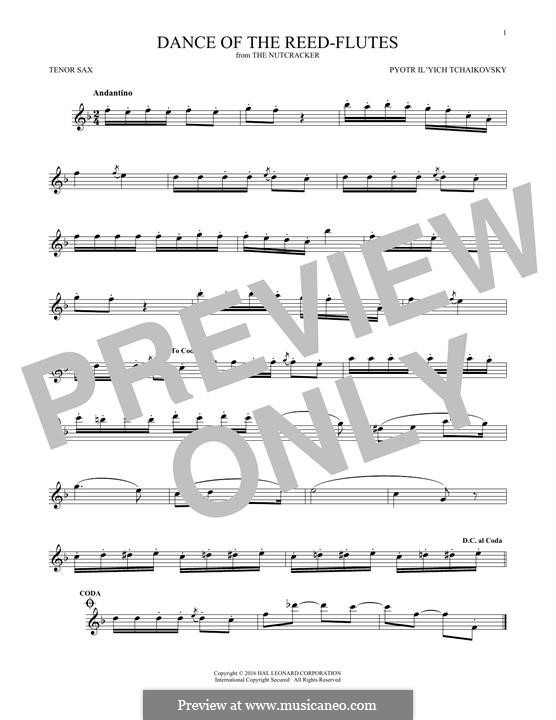 No.7 Dance of the Mirlitons: para saxofone tenor by Pyotr Tchaikovsky