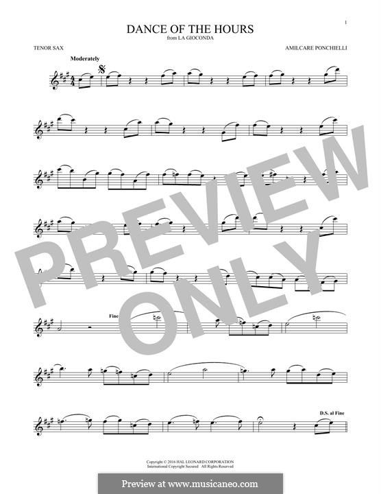 Dance of the Hours: para saxofone tenor by Amilcare Ponchielli