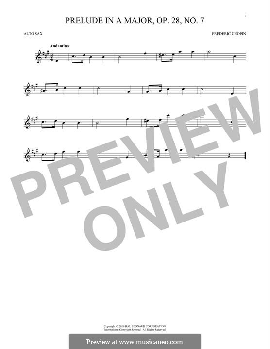 No.7 in A Major: para Saxofone Alto by Frédéric Chopin