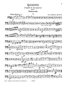 Piano Quintet in D Major, Op.50bis: parte violoncelo by Charles Lefebvre
