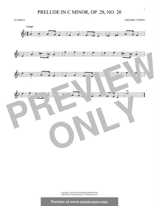 No.20 in C Minor: para clarinete by Frédéric Chopin