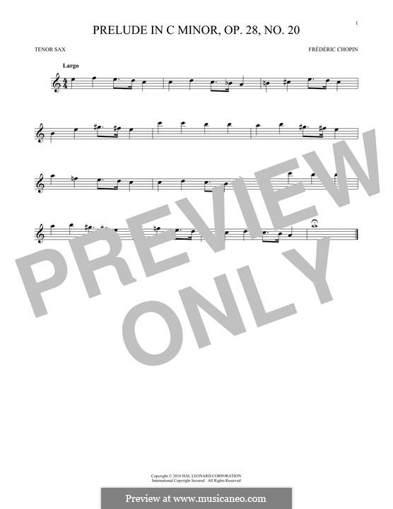 No.20 in C Minor: para saxofone tenor by Frédéric Chopin