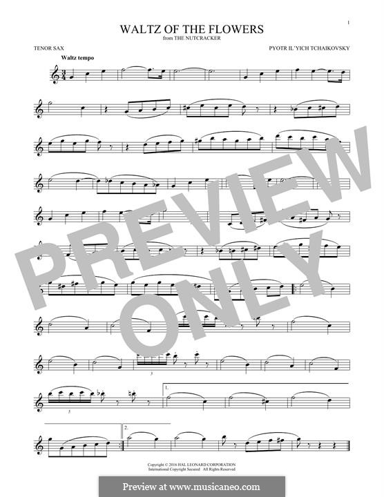 No.8 Waltz of the Flowers: para saxofone tenor by Pyotr Tchaikovsky