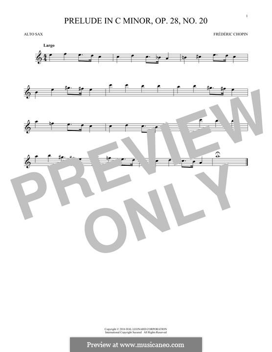 No.20 in C Minor: para Saxofone Alto by Frédéric Chopin