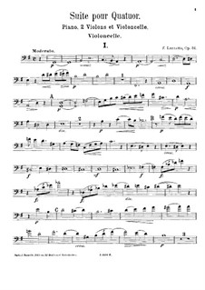 Suite for Piano Quartet, Op.51: parte violoncelo by Fortunato Luzzatto