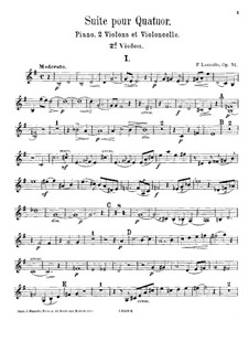 Suite for Piano Quartet, Op.51: violino parte II by Fortunato Luzzatto