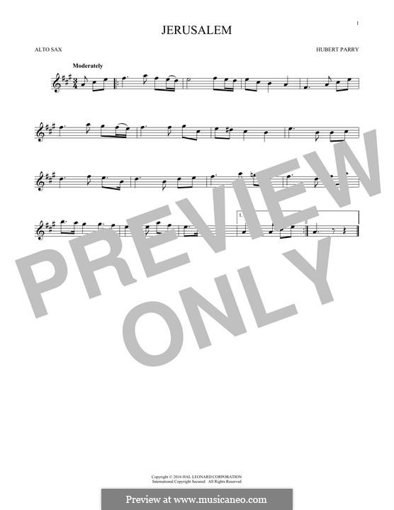 Jerusalem (And did Those Feet in Ancient Time): para Saxofone Alto by Charles Hubert Hastings Parry