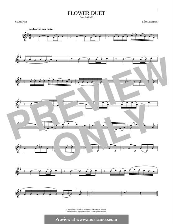 The Flower Duet: para clarinete by Léo Delibes