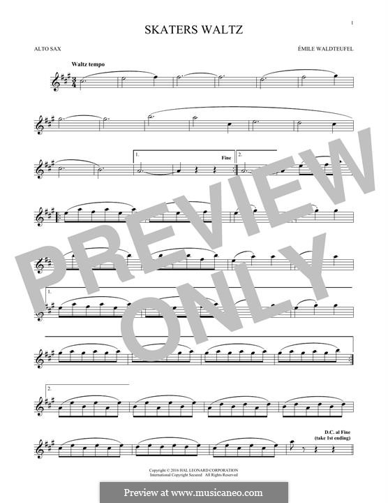 The Skaters Waltz: para Saxofone Alto by Émile Waldteufel